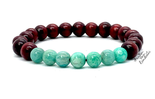 Rosewood & Amazonite Stretch Bracelet | ARANYA Collection
