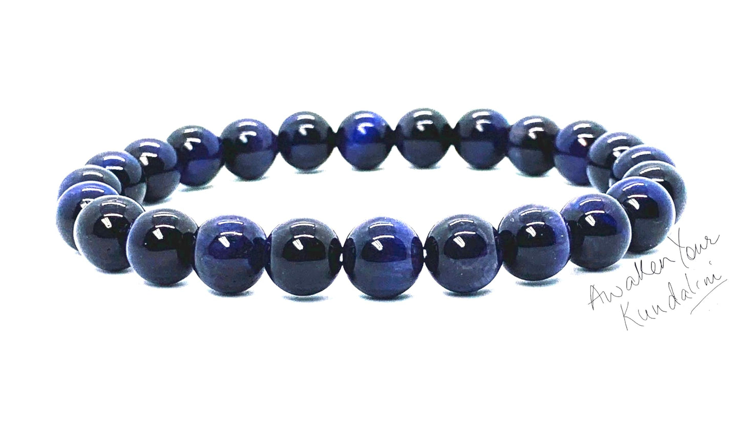 Tiger's Eye Stretch Bracelet – 8mm Beads – Multicolor Options – Solar Plexus Chakra & Zodiac Birthstones – Meditation Jewelry