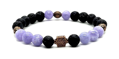 VULCAN Lava Rock & Blue Aventurine Bracelet | Handmade Stretch Design