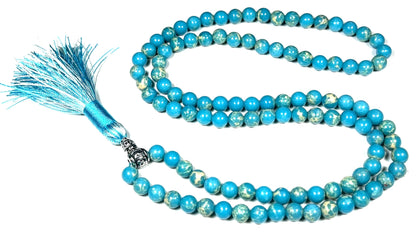 Sea Sediment Jasper Mala Beads Necklace