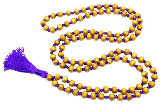 Hand-Knotted Tulsi Mala Beads Necklace – 8mm 108 Buddhist Prayer Beads – Multicolor Options – Chakra Balancing & Zodiac Birthstones – Meditation Jewelry