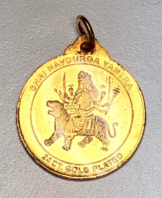 Navdurga Navadurga Durga Yantra Kavach Pendant - Astadhatu - Root & Solar Plexus Chakra Association - Powerful Yantra Pendant