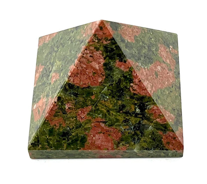 Unakite Crystal Pyramid | 2-Inch Heart Harmony Stone | TATTVA Collection