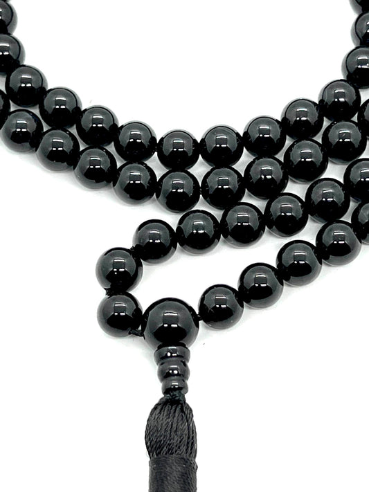 AWAKEN YOUR KUNDALINI Black Tourmaline Mala Necklace - Protection & Inner Peace - Scorpio Birthstone & Root Chakra