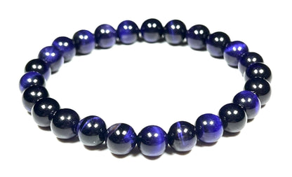 Tiger's Eye Stretch Bracelet – 8mm Beads – Multicolor Options – Solar Plexus Chakra & Zodiac Birthstones – Meditation Jewelry