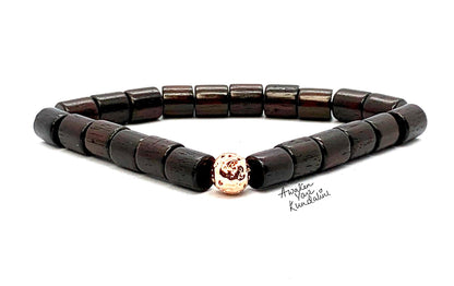 Rosewood & Rose Gold Bead Bracelet | ARANYA Collection