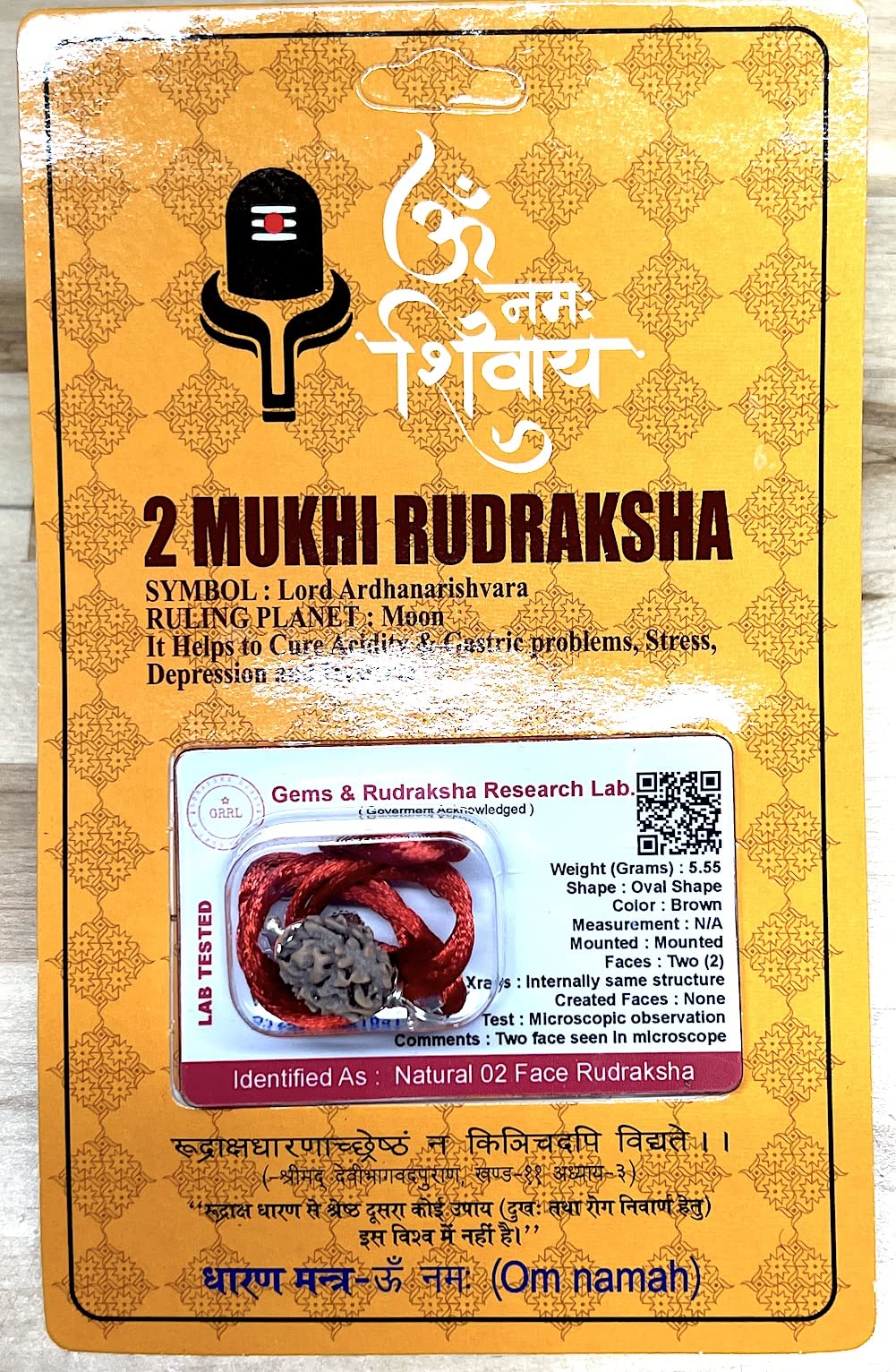 Certified 2 Mukhi Rudraksha Pendant Necklace (Two Faces) - Embrace Balance & Partnership