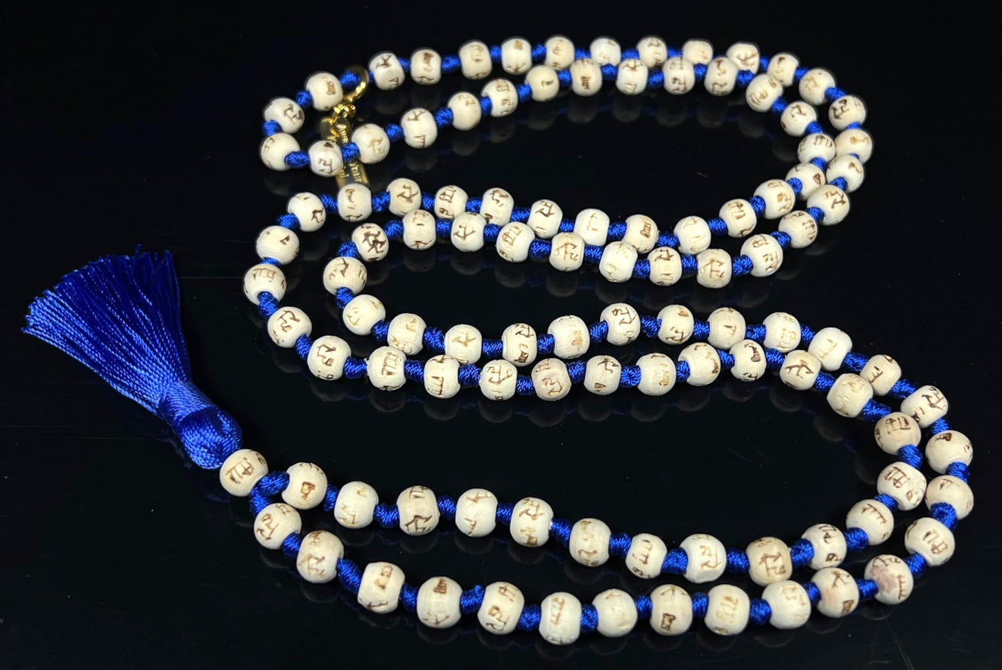 Handmade Tulsi Mala Beads Necklace – 8mm Beads with "Ram" Inscription – Multicolor Options – Chakra Balancing & Zodiac Birthstones – Meditation Jewelry