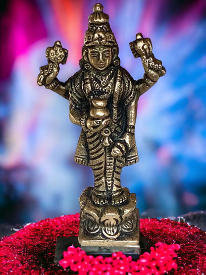 Lord Dhanvantari, God of Medicine, Divine Physician Healer, Dhanvantri Murti Statue, Religious Gift, Spiritual Gift, Diwali Gift, For Office Desk, Pooja Ghar, Alter - Approx. 3.5 Inches