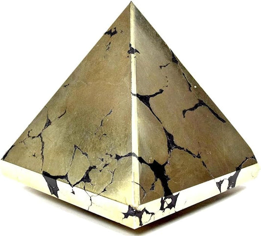 Pyrite Crystal Pyramid | 2-Inch Empowerment Stone | TATTVA Collection