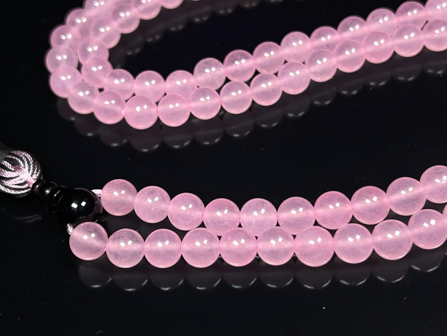 Handmade Agate Mala Beads Necklace with Black Onyx Guru Bead – 108 Beads – 8mm – Multicolor Options – Chakra Balancing & Zodiac Birthstone – Meditation Jewelry