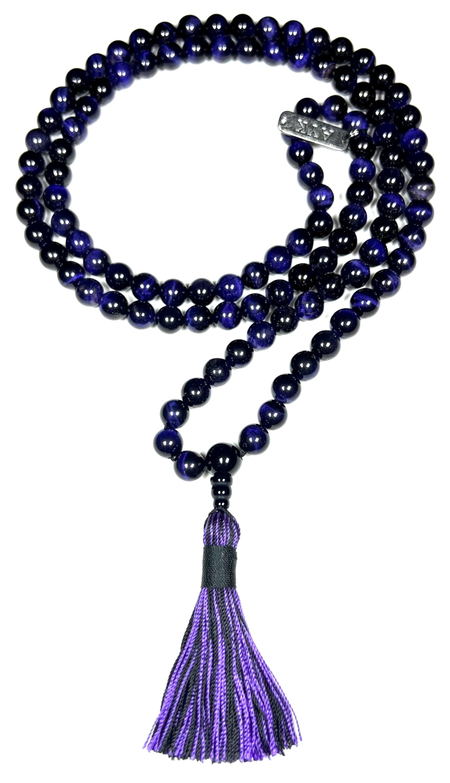 Handmade Tiger's Eye Mala Beads Necklace – 8mm 108 Beads – Multicolor Options – Solar Plexus Chakra & Zodiac Birthstones – Meditation Jewelry