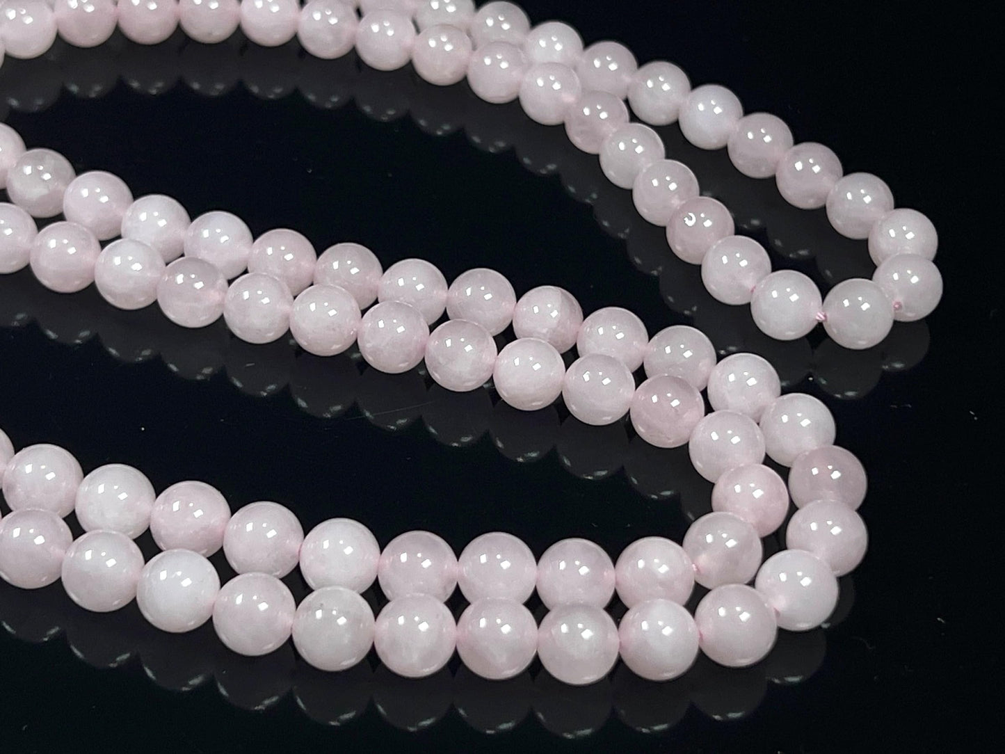 Crystal Mala Beads Necklace Reiki Healing Gem Stones Blessed & Energized Handmade 108 Buddhist Prayer Beads Buddha Beaded Necklaces Yoga Meditation Jewelry - w/ Velvet Pouch ( Rose Quartz, 8 mm )