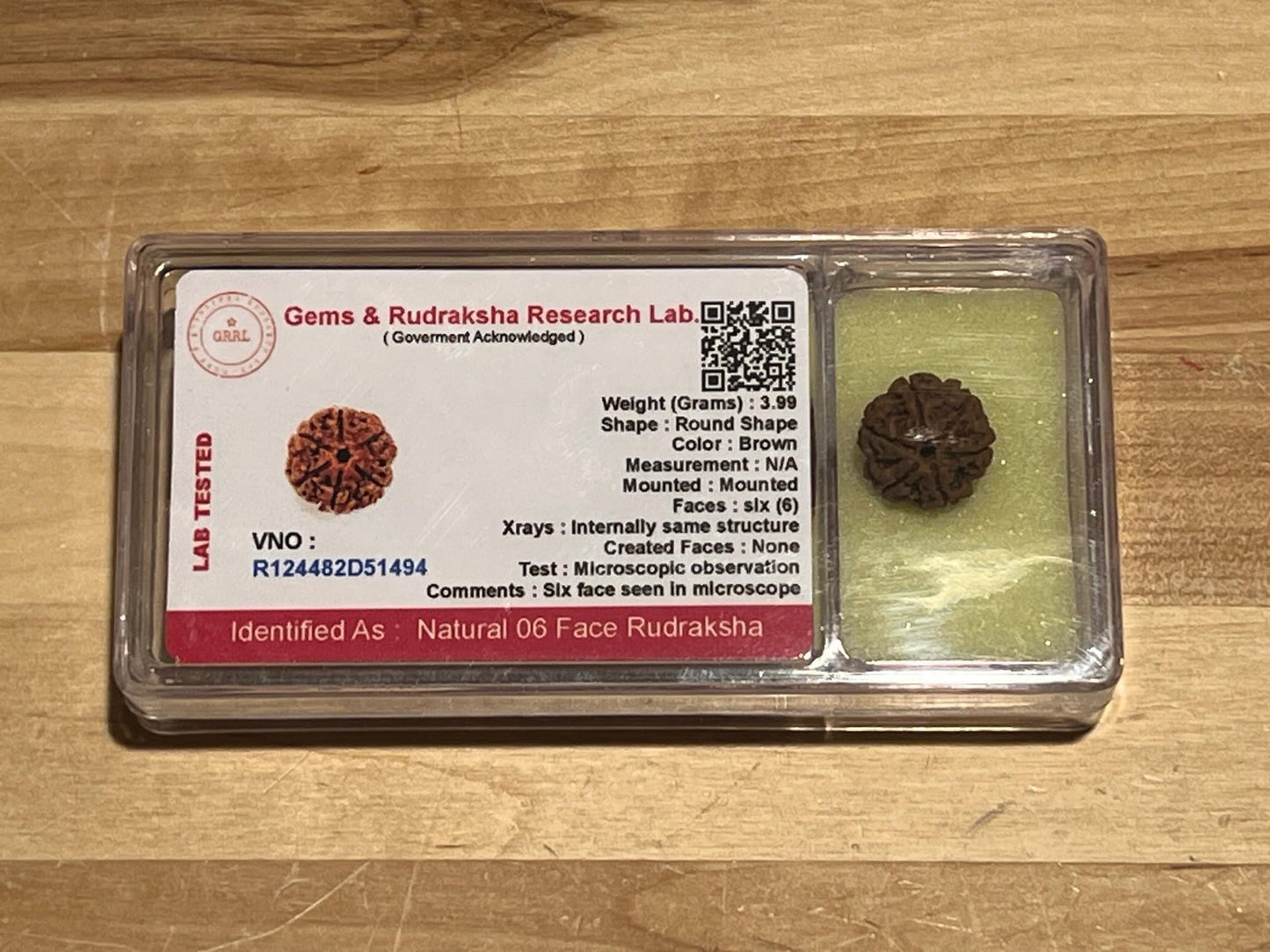 Certified 6 Mukhi Rudraksha Bead, Six Faces Rudraksh, Libra Sun Sign, Sacral Chakra