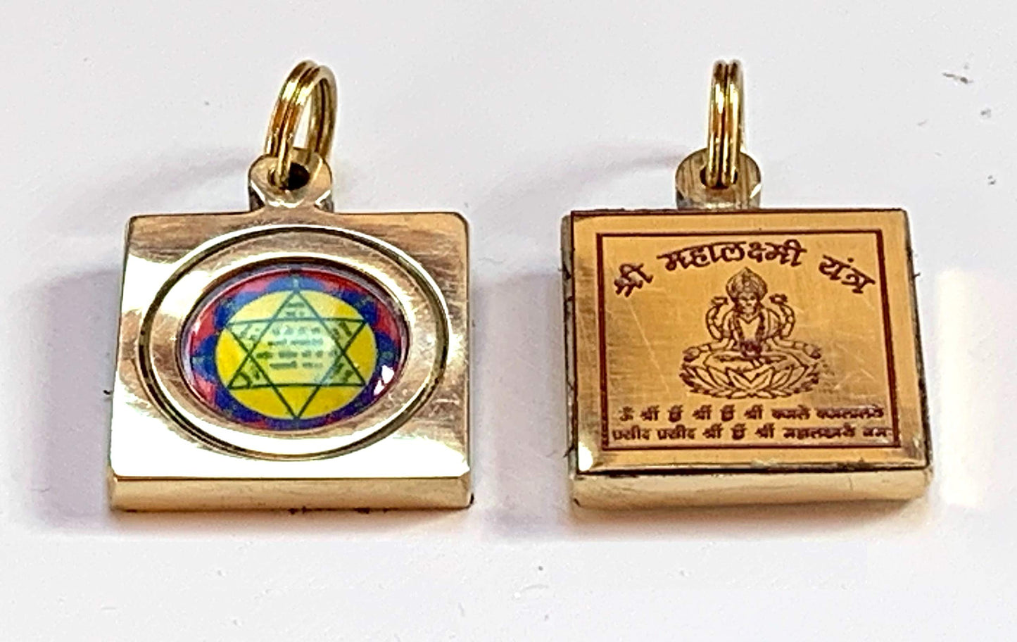 AWAKEN YOUR KUNDALINI Sri Maha Lakshmi Yantra Pendant, Brass, Prosperity Symbol