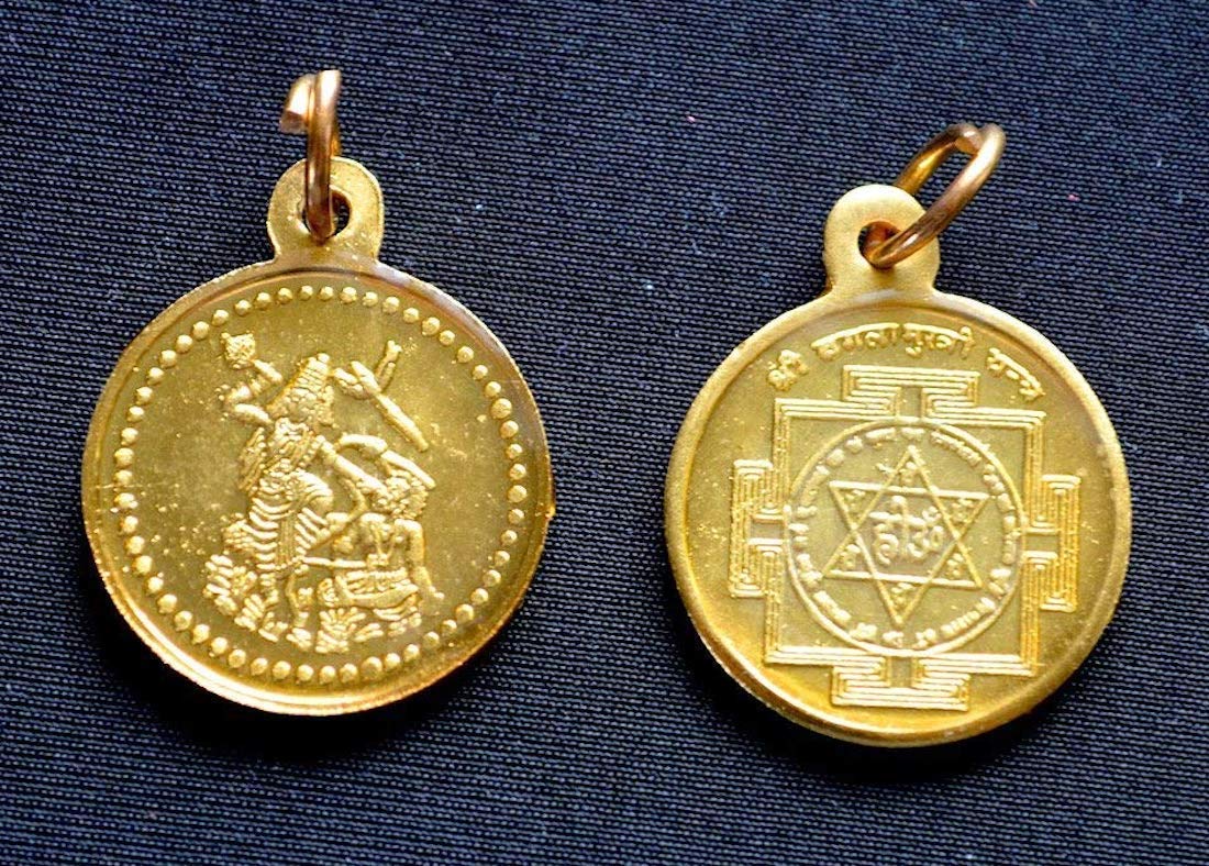 Sri Baglamukhi Yantra Pendant | 1-Inch Ashtadhatu | TEJAS & VARNIKA
