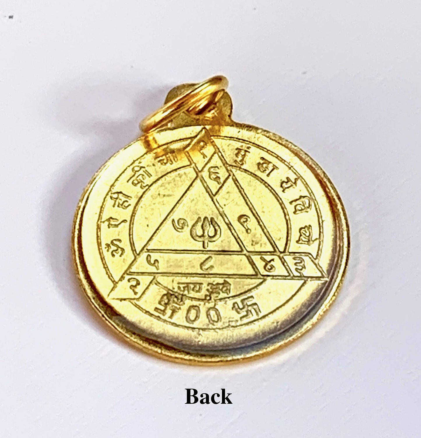 Durga Bisa Beesa Yantra Pendant - Astadhatu & Golden Finish - Power, Protection, Fame