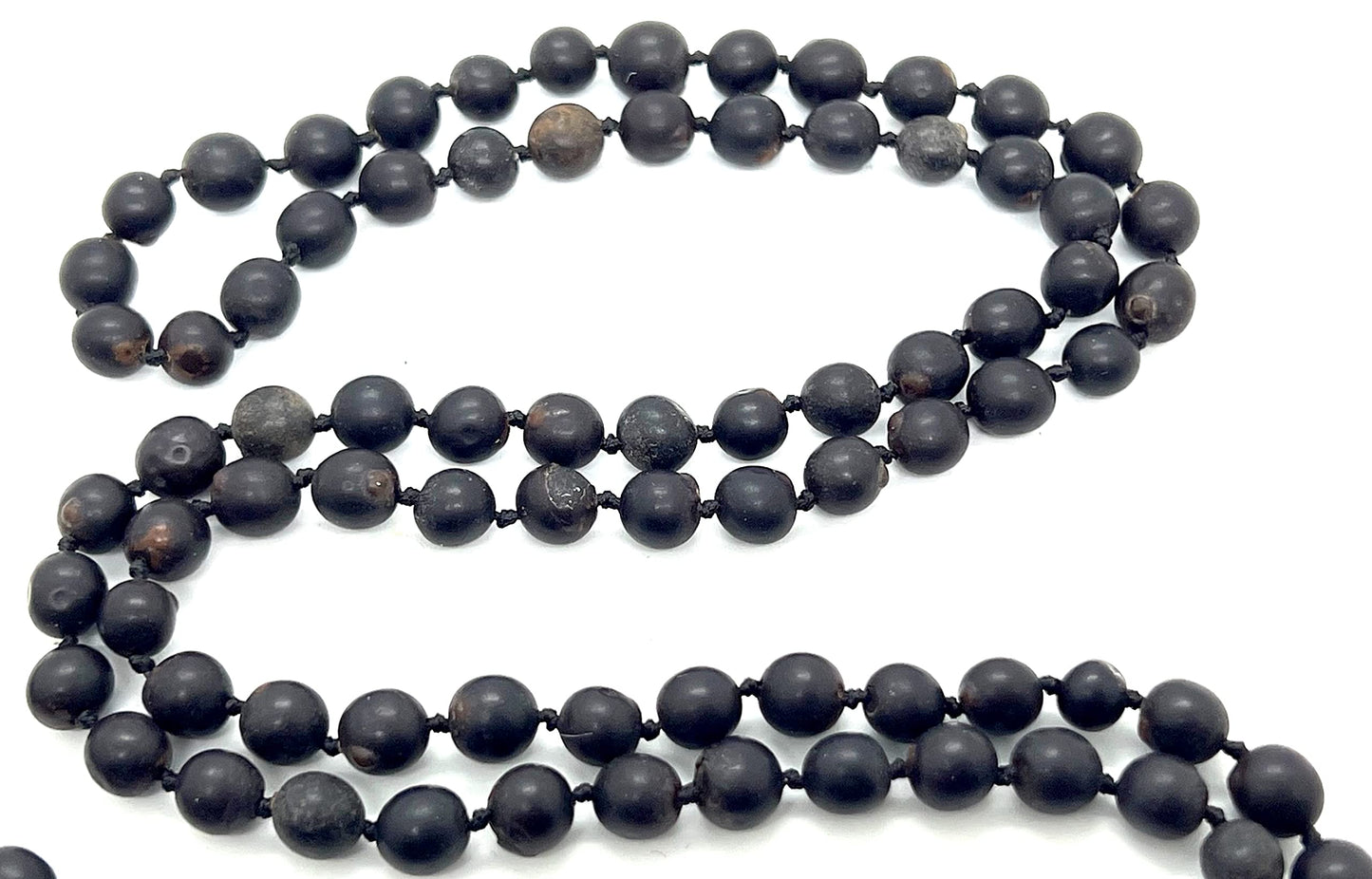 Hand Knotted Black Vijayanti Vaijayanti Mala Necklace with 6-7mm Beads - Virgo Sun Sign, Root Chakra Alignment - Protection, Victory Mala