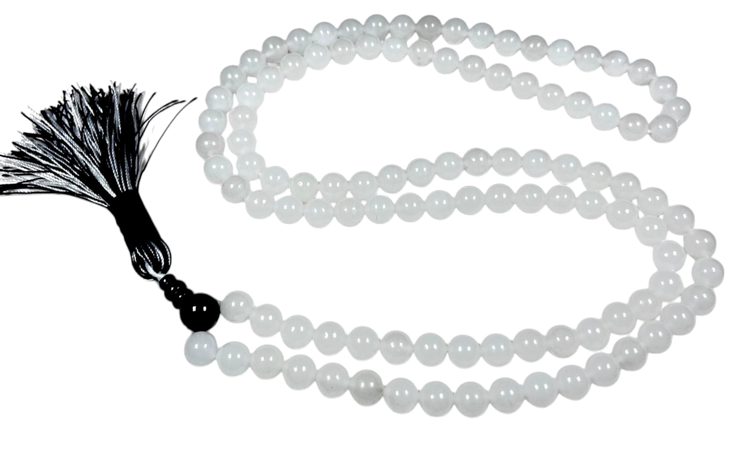 Handmade Agate Mala Beads Necklace with Black Onyx Guru Bead – 108 Beads – 8mm – Multicolor Options – Chakra Balancing & Zodiac Birthstone – Meditation Jewelry