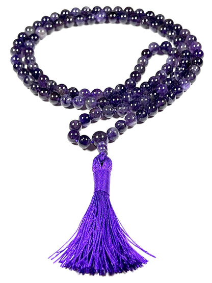Amethyst Mala Necklace | 108 Beads for Crown Chakra | SOMA Collection