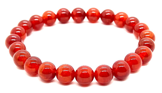 AWAKEN YOUR KUNDALINI Red Dragon Vein Fire Agate Stretch Bracelet - Root Chakra - Aries Birthstone
