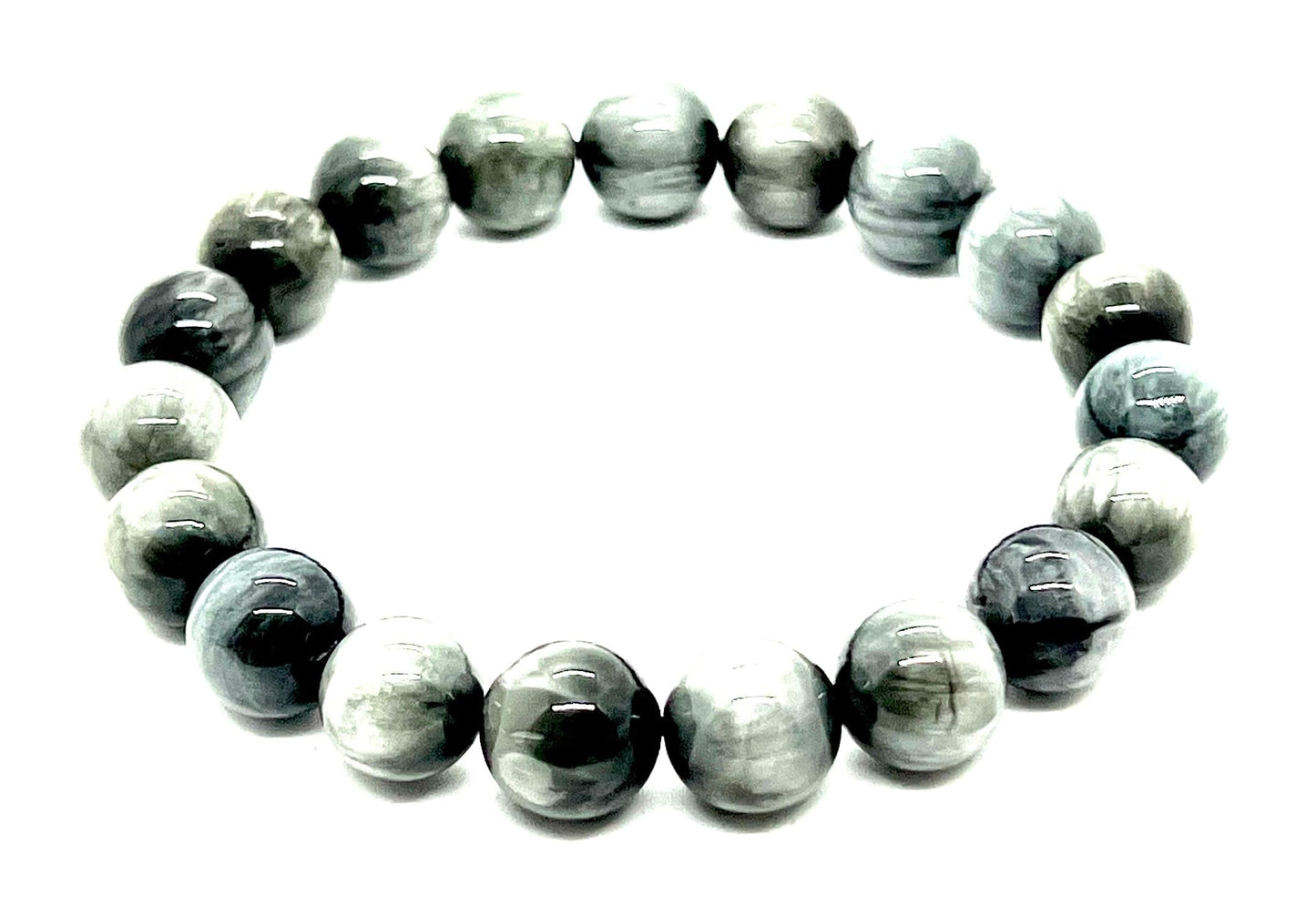Tiger's Eye (Hawk's Eye) Bracelet, Crystals for Confidence, Strength, Power, Fame, 10mm Beads, Solar Plexus and Root Chakras, Capricorn Birthstone
