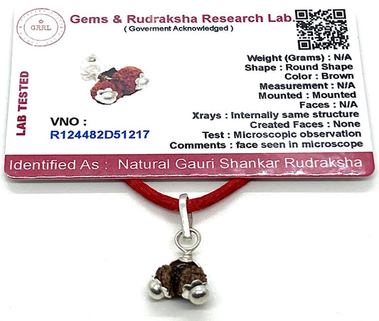 Unveiling Harmony & Balance: Handmade Certified Gauri Shankar Rudraksha Pendant Necklace