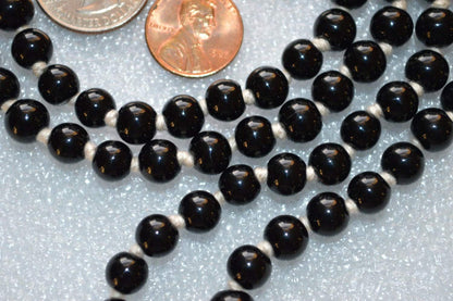 VESTA Black Tourmaline Mala Beads Necklace | Natural 108 Hand-Knotted Beads for Grounding, EMF Protection & Root Chakra Healing | Handmade in USA