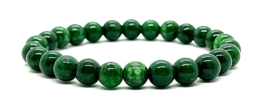 Green Jade Stretch Bracelet | Birthstone for March | Pisces & Aries Sun Sign | Heart Chakra