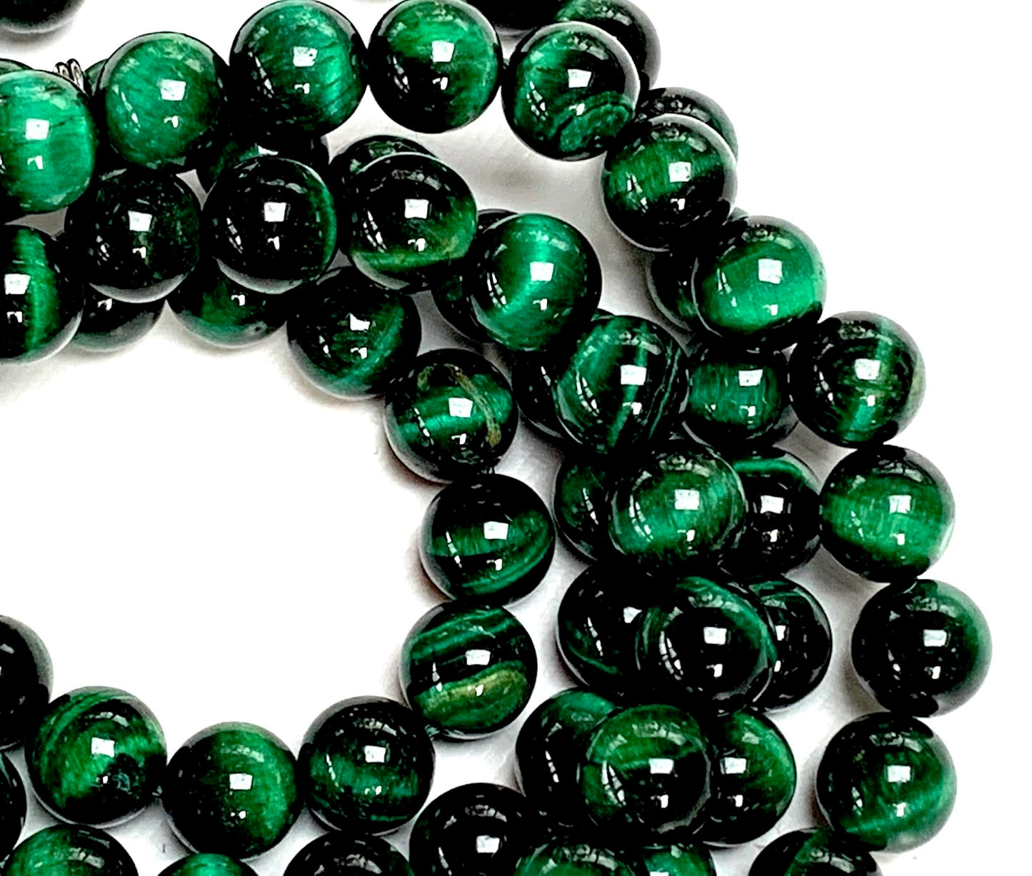 Green Tiger's Eye Tiger Eye Mala Necklace, 8mm 108 Beads, Taurus and Virgo Birthstone Mala, Solar Plexus and Heart Chakra Association