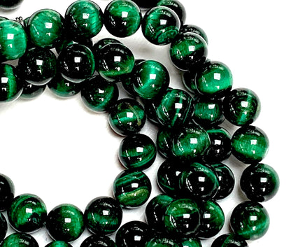 Green Tiger's Eye Tiger Eye Mala Necklace, 8mm 108 Beads, Taurus and Virgo Birthstone Mala, Solar Plexus and Heart Chakra Association