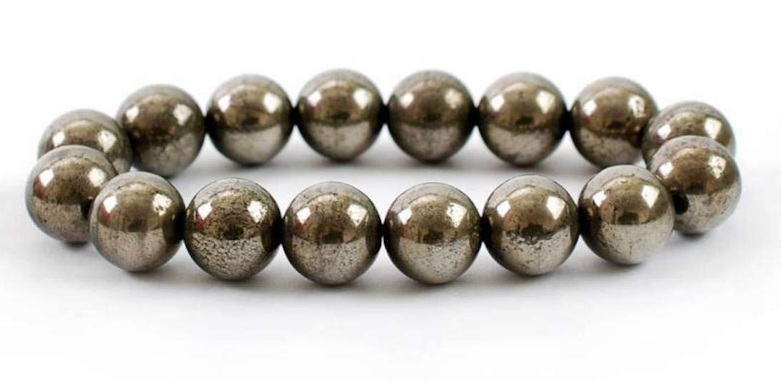 Pyrite Stretch Bracelet - Aries Birthstone & Solar Plexus Chakra - Ignite Your Willpower