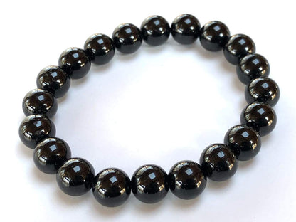 AWAKEN YOUR KUNDALINI Black Tourmaline Stretch Bracelet, Birthstone for October, Libra & Scorpio Sun Sign, Root Chakra
