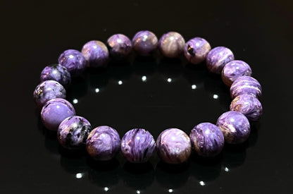 LUCEM Charoite Bracelet | Transformation & Crown Chakra Energy | Scorpio & Sagittarius Zodiac | October–November Birthstone