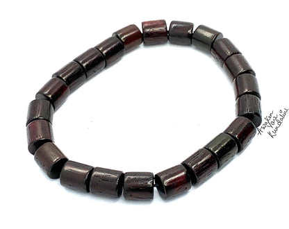 Cylindrical Rosewood Beaded Bracelet | ARANYA Collection