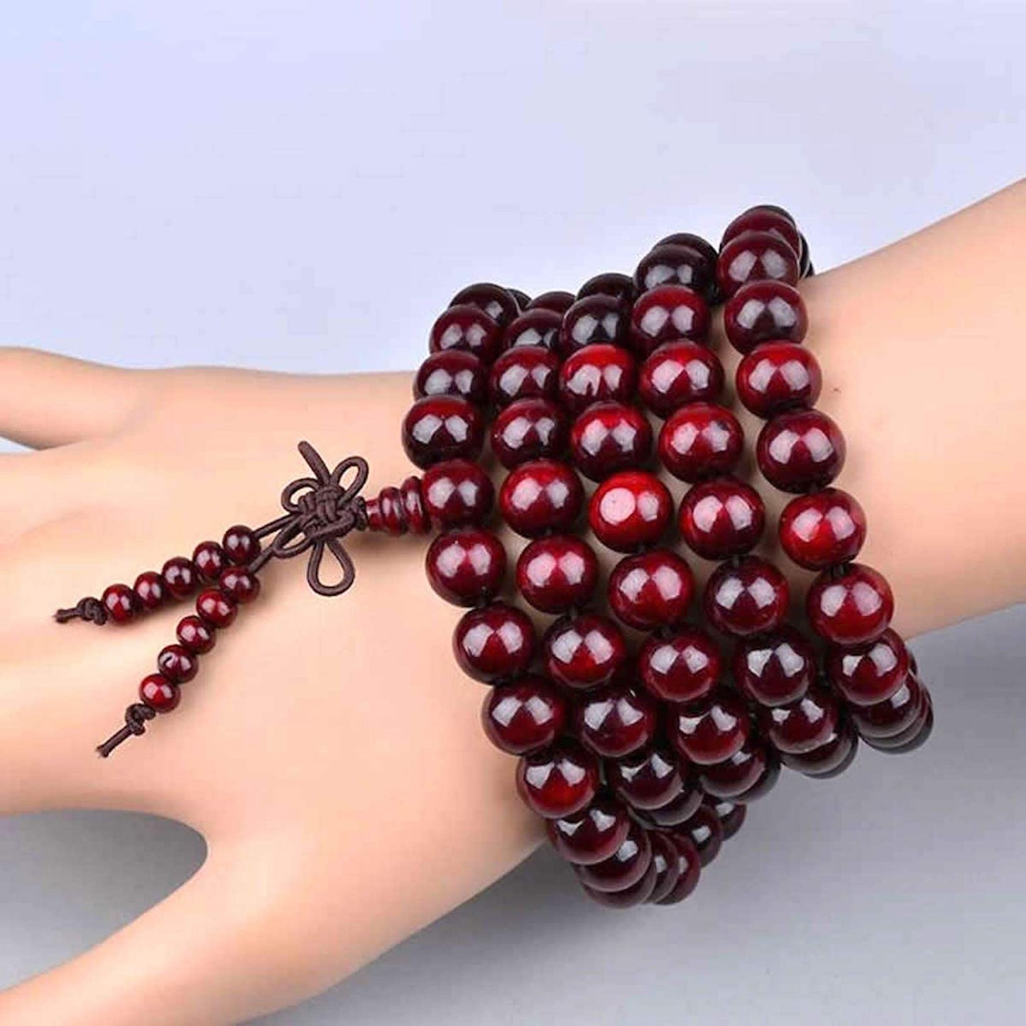 Rosewood Wrap Mala Necklace | 12mm Beads | ARANYA Collection