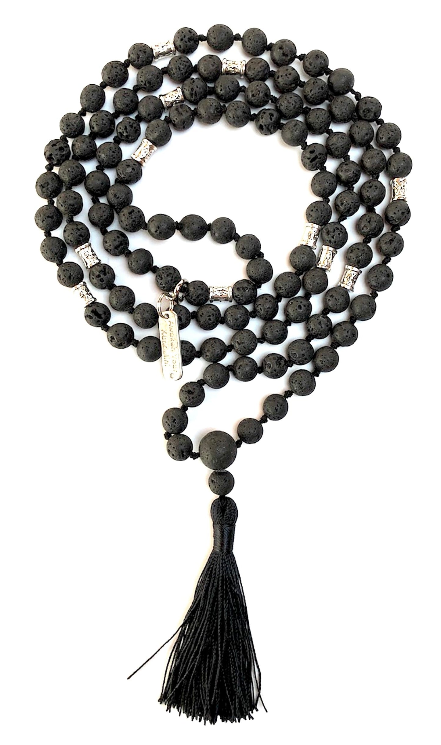 VULCAN Lava Mala Necklace | Hand-Knotted 108 Beads for Root Chakra