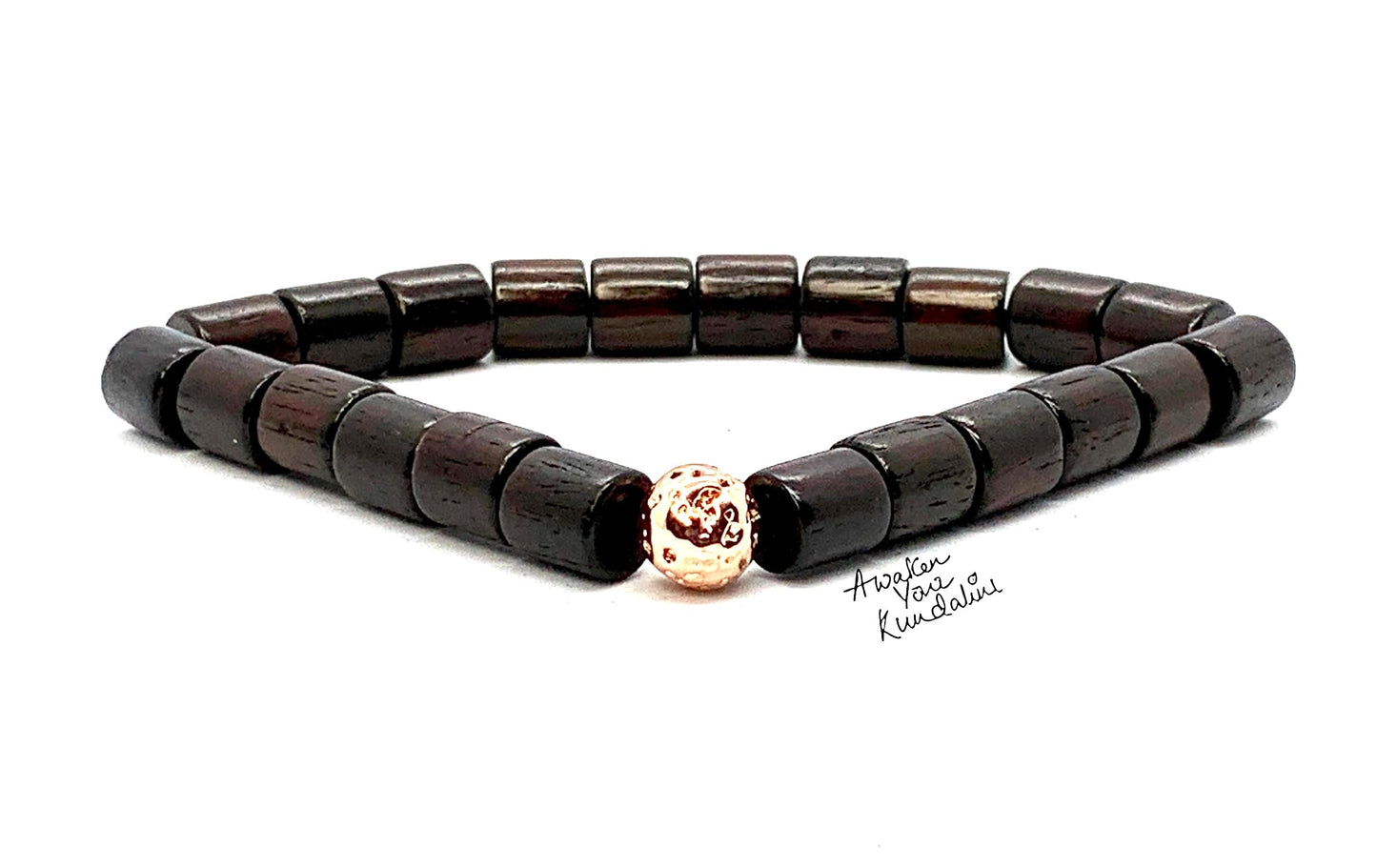 Rosewood & Rose Gold Bead Bracelet | ARANYA Collection