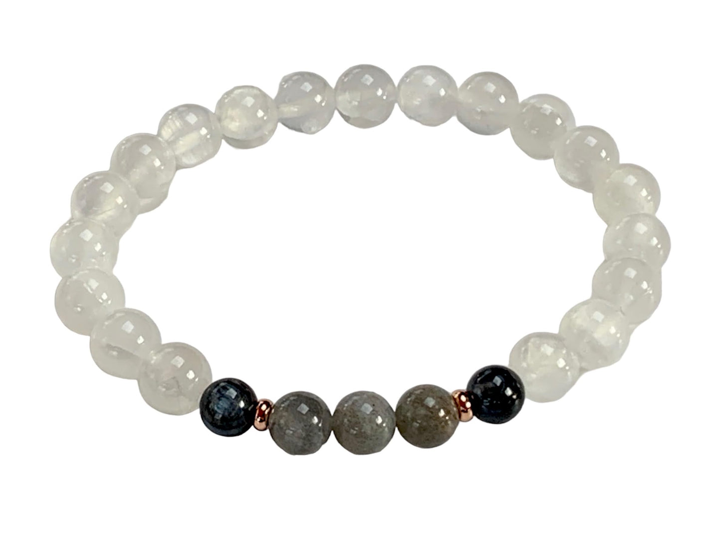 Blue Kyanite & Labradorite Stretch Bracelet for Crown Chakra | ALIGN Collection