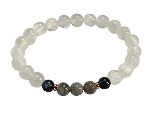 Blue Kyanite & Labradorite Stretch Bracelet for Crown Chakra | ALIGN Collection