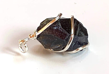 Blue Goldstone Pendant | 1.25-Inch | TARA Collection by AYK