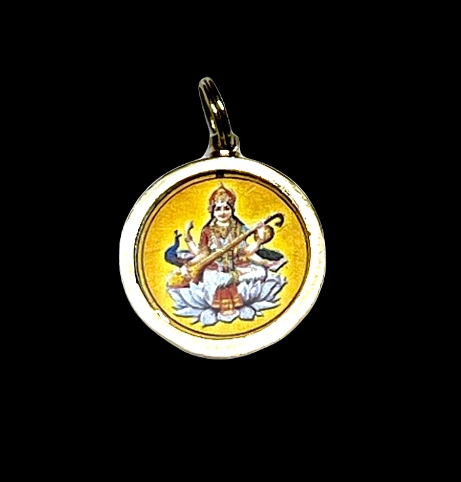 Goddess Maa Saraswati Yantra Pendant - Ideal For Students, Artists, and Seekers of Knowledge - Success in Education, Wisdom Amulet