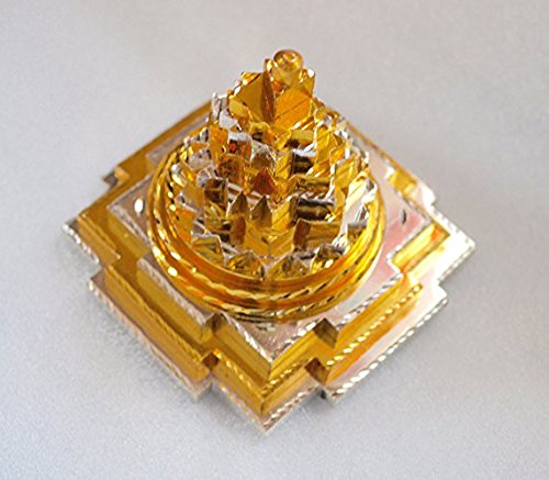 AWAKEN YOUR KUNDALINI Sri Yantra, Meru Yantra, Sri Chakra in Brass Size 2" Inch - Spiritual Powers, Vaastu Dosh, Prosperity - 3D