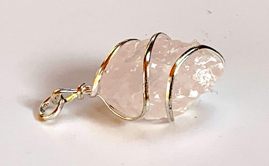 AWAKEN YOUR KUNDALINI Heart Chakra Rose Quartz Pendant, Libra Birthstone, Approx. 1-1.25 Inches