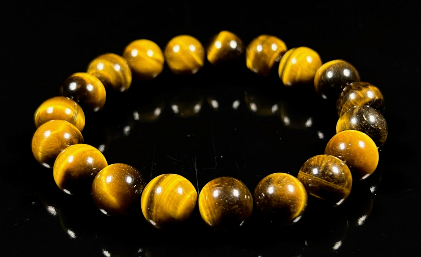 Tiger's Eye Stretch Bracelet – 10mm Mala Beads – Natural & Ethically Sourced – Solar Plexus Chakra & Birthstone Jewelry