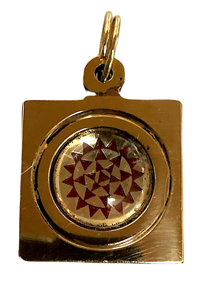 AWAKEN YOUR KUNDALINI Baglamukhi Yantra Kavach Pendant - Brass - Approx. 1" Inch - Overcome Obstacles, Fears - Victory Over Enemies