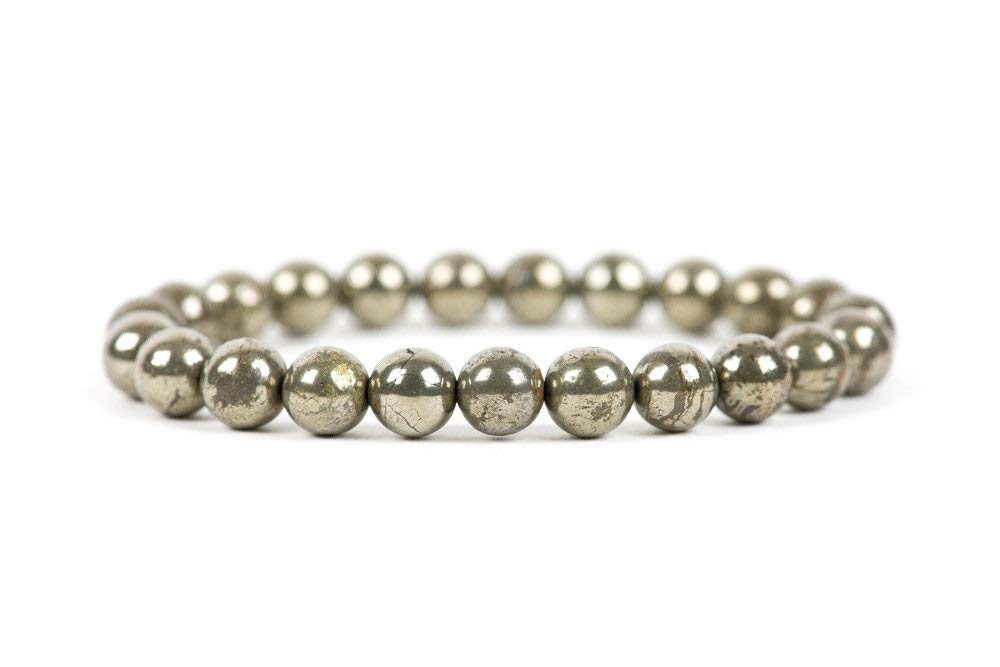 Pyrite Stretch Bracelet - Aries Birthstone & Solar Plexus Chakra - Ignite Your Willpower
