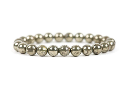 Pyrite Stretch Bracelet - Aries Birthstone & Solar Plexus Chakra - Ignite Your Willpower