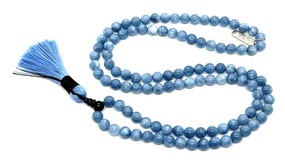 AERIS Blue Aventurine Mala Necklace | Clarity, Calm & Communication | Throat & Root Chakra | Pisces Birthstone