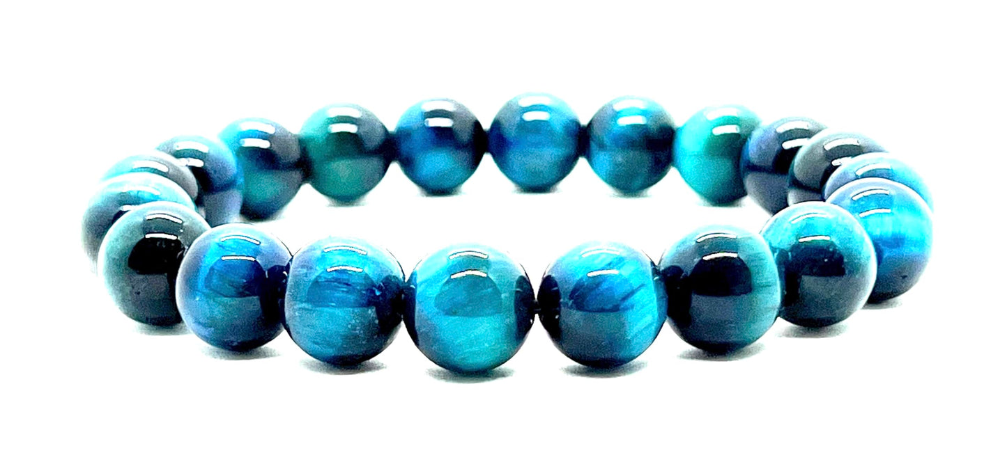 Tiger's Eye Stretch Bracelet – 10mm Mala Beads – Natural & Ethically Sourced – Solar Plexus Chakra & Birthstone Jewelry